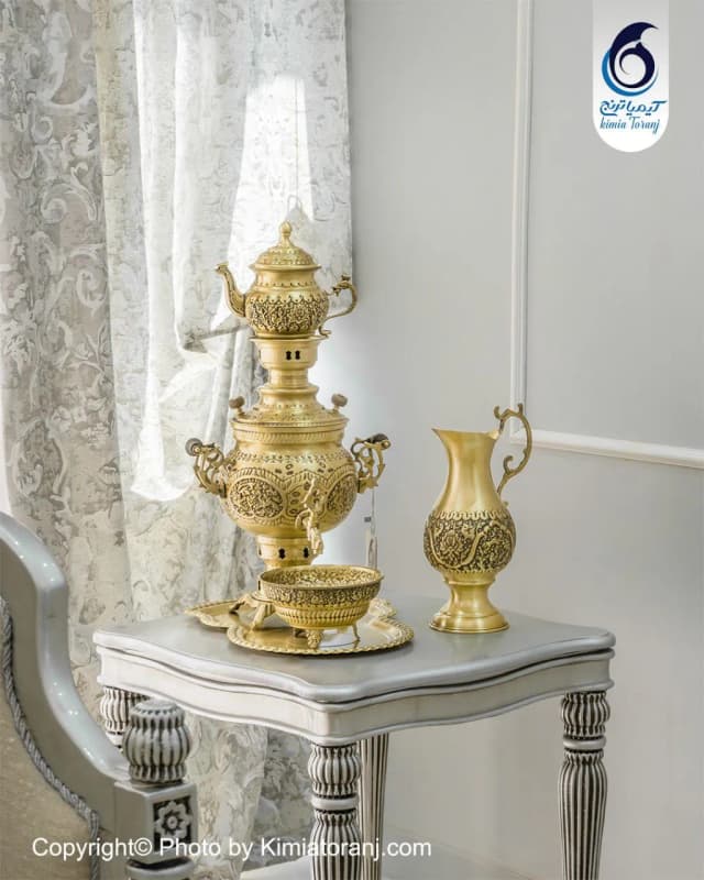سماور برنجی دست ساز لوکس برای سفره عروس