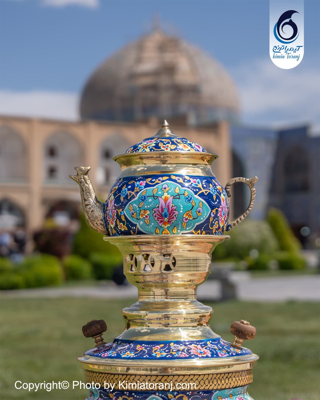 سرویس سماور دکوری 3 لیتری شامل سماور قوری پارچ جام و سینی