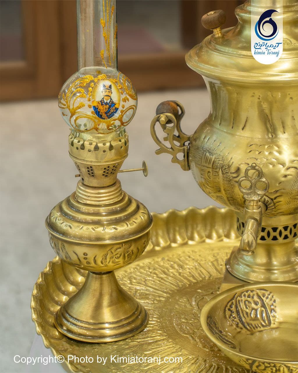 سرویس کامل سماور زغالی 2.5 لیتری 8 تکه قلمزنی