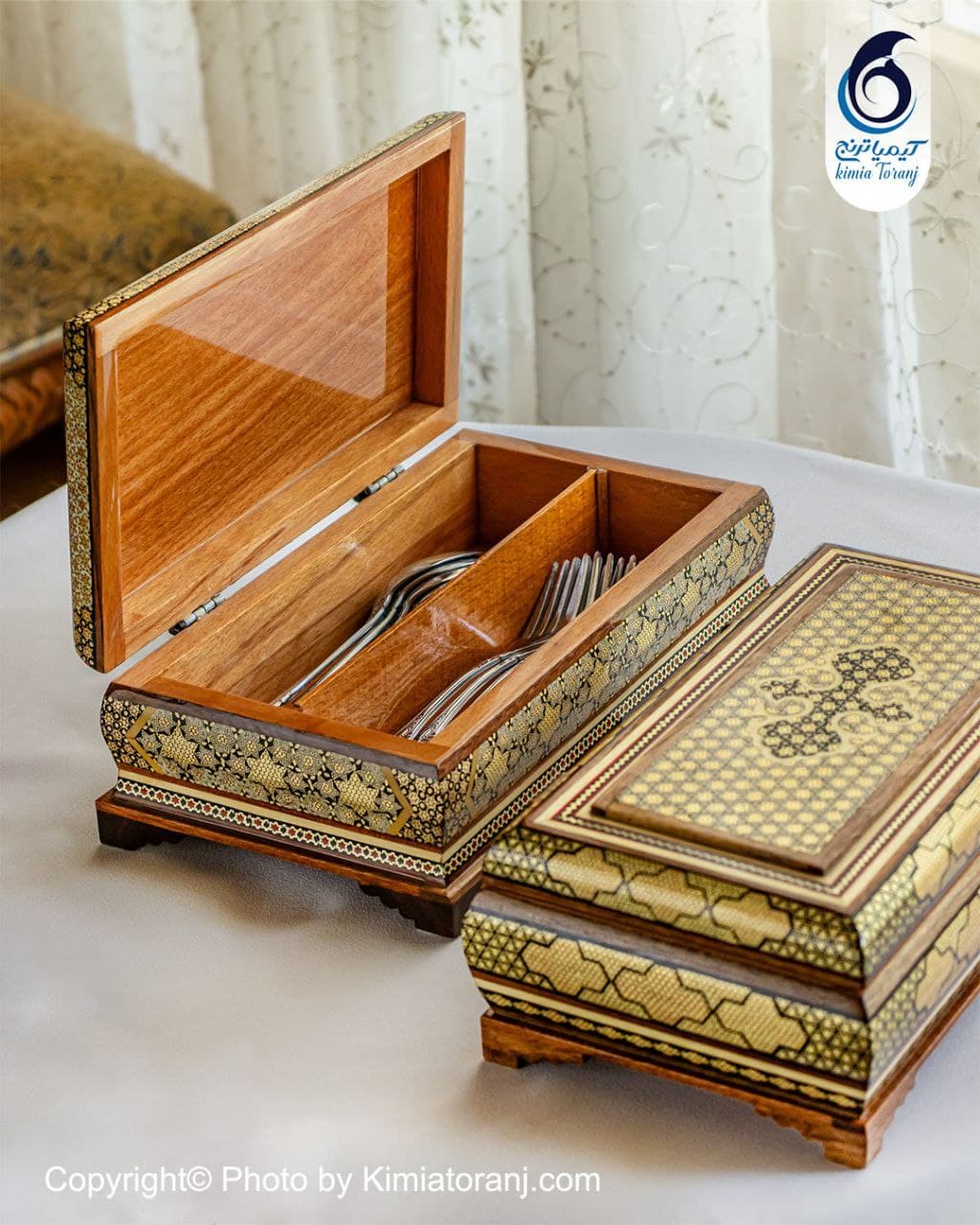 جا قاشقی چنگالی تمام خاتم - 2