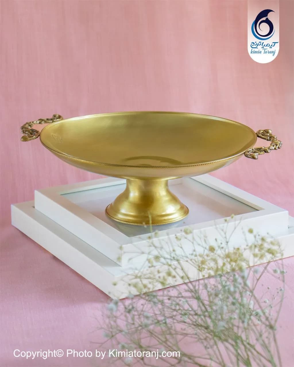 میوه خوری تک پایه قطر 30 دسته دار برنجی
