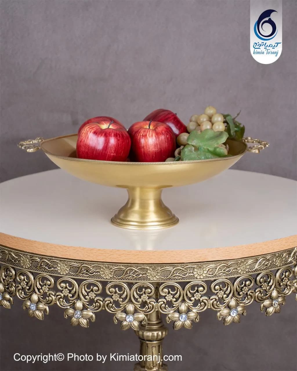 میوه خوری تک پایه قطر 26 دسته دار برنجی - 2