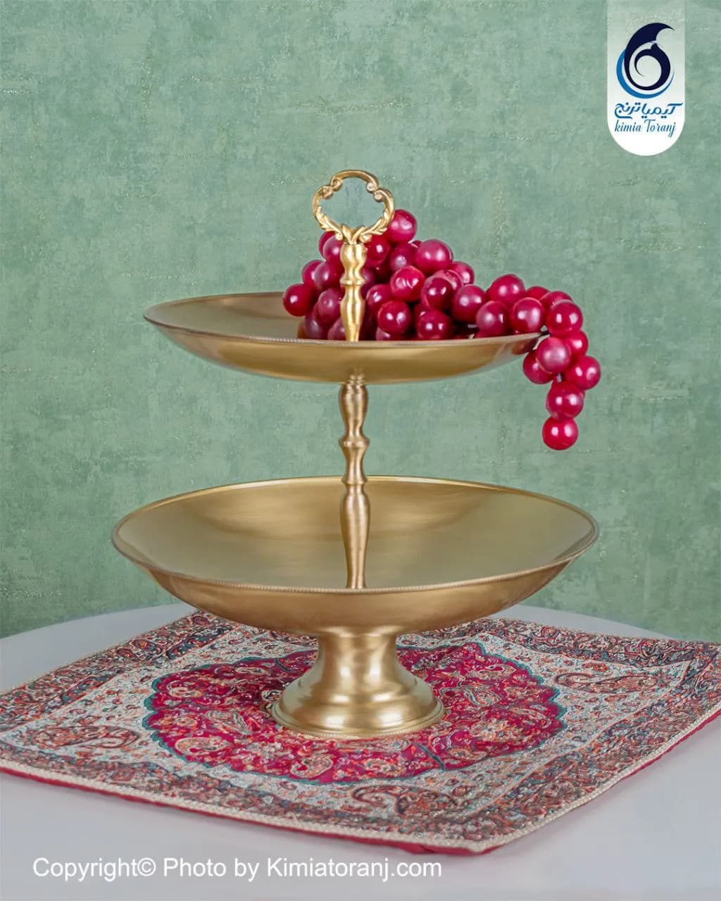 میوه خوری دوطبقه برنجی