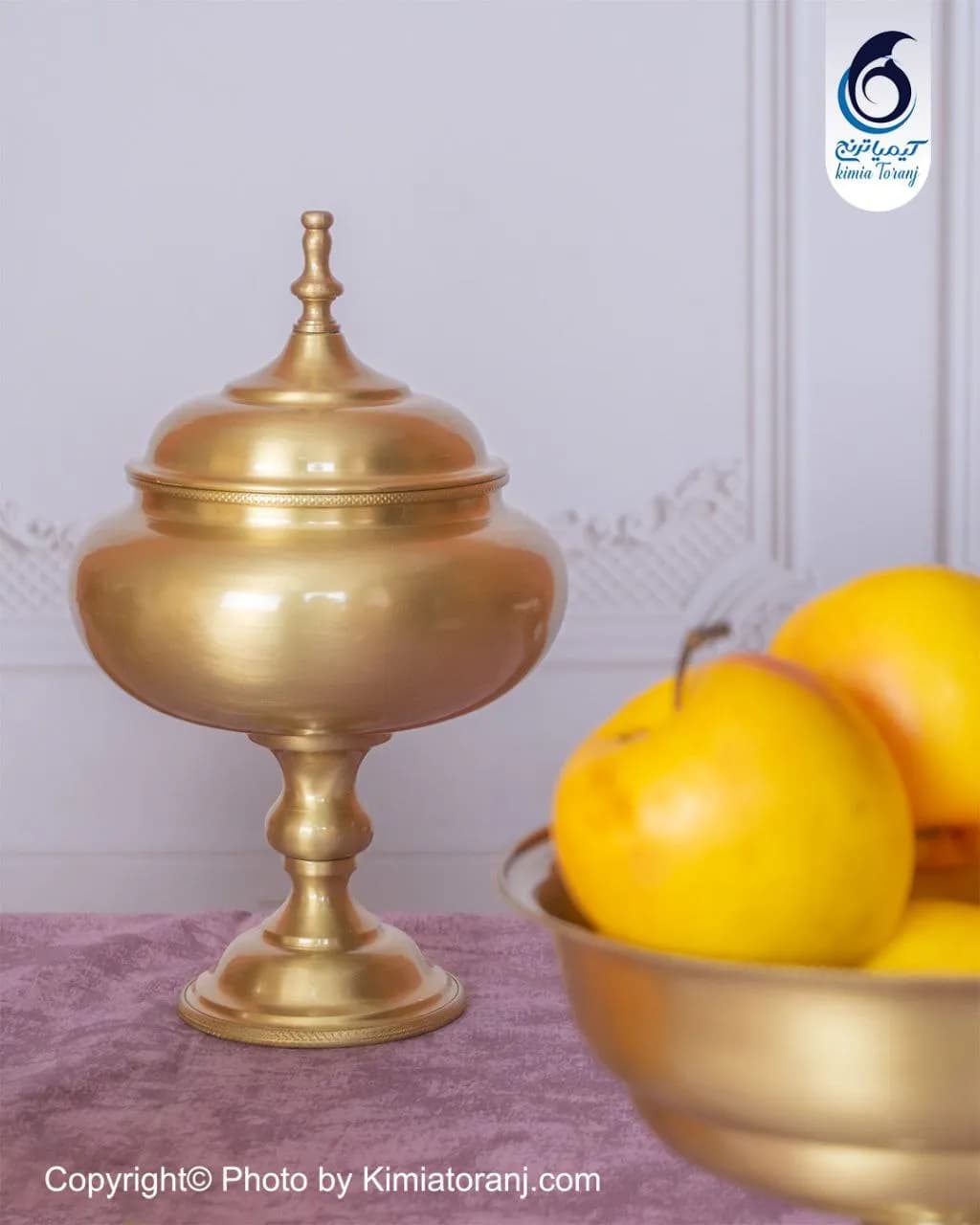 شکلات خوری عدسی تک پایه  سایز 1 برنجی - 2