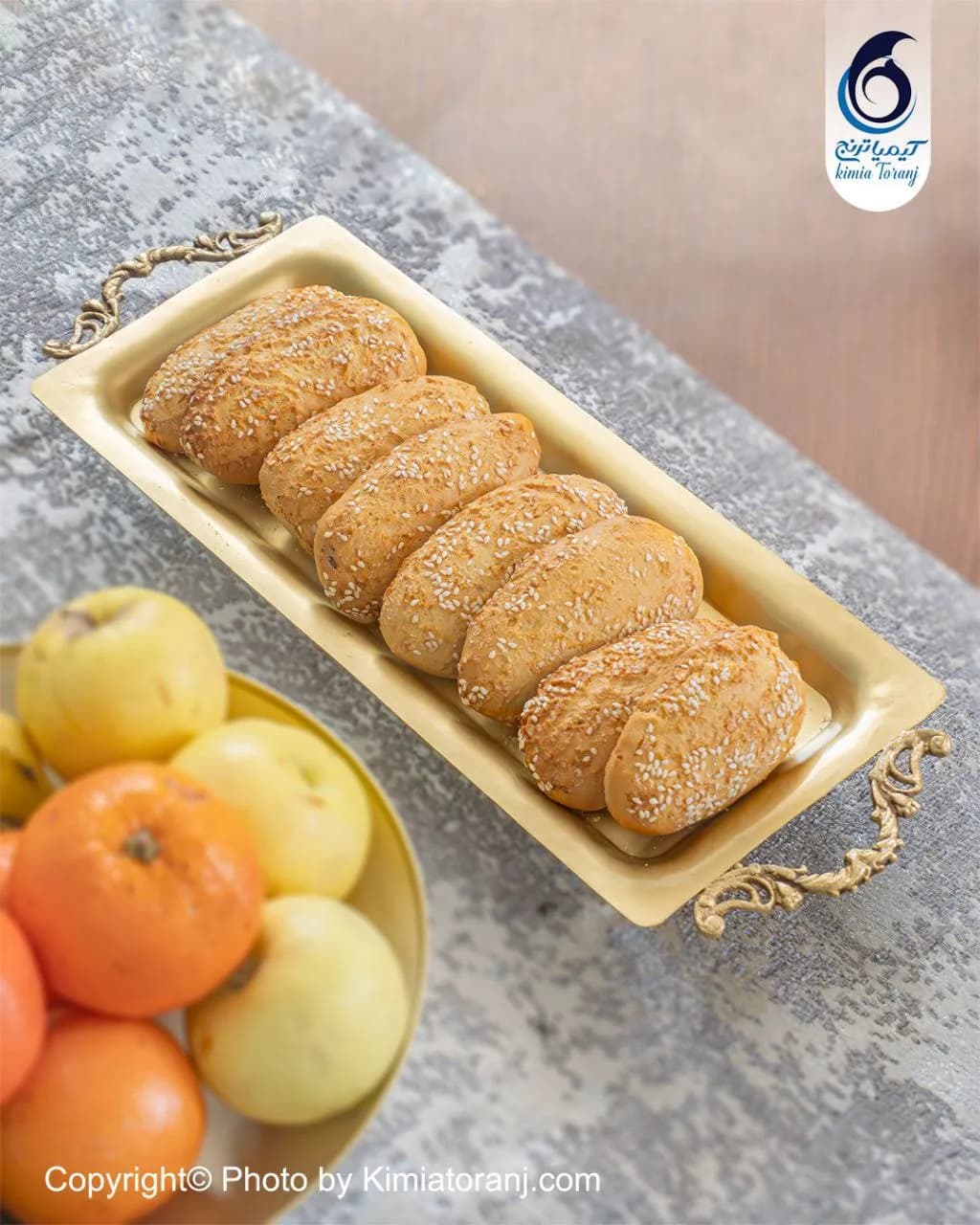 رولت خوری دسته دار برنجی