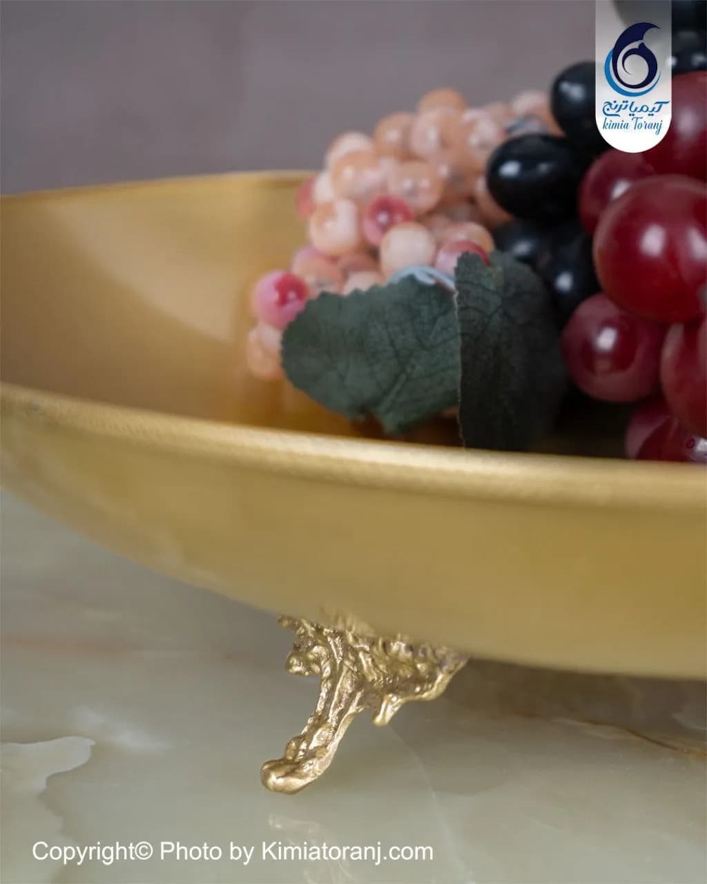 میوه خوری سه پایه قطر 30 برنجی - 3