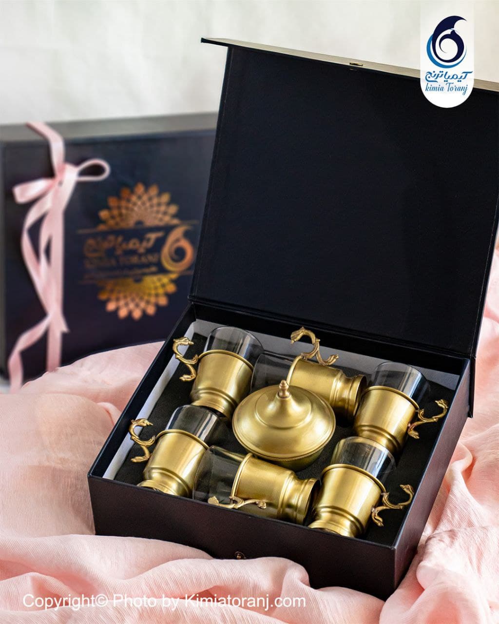 پک هدیه خاطره چایخوری شش نفره برنجی
