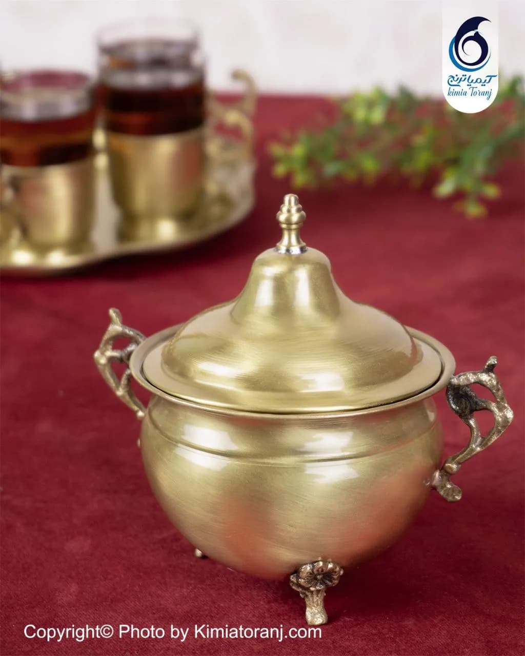 ست چایخوری ۴ نفره ساده برنجی - 2