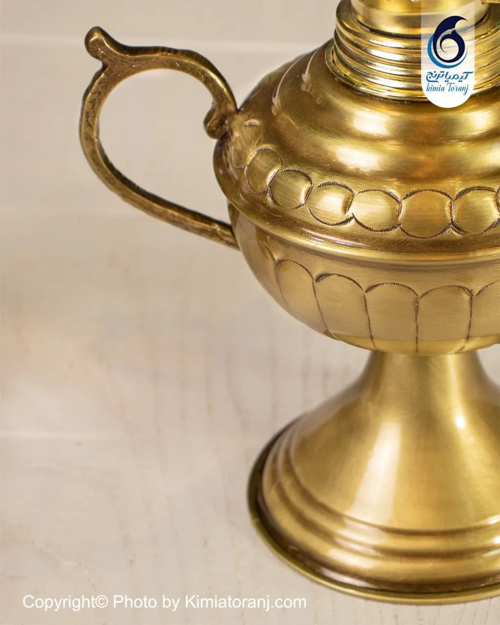 چراغ متوسط خطی دسته دار برنجی - 3