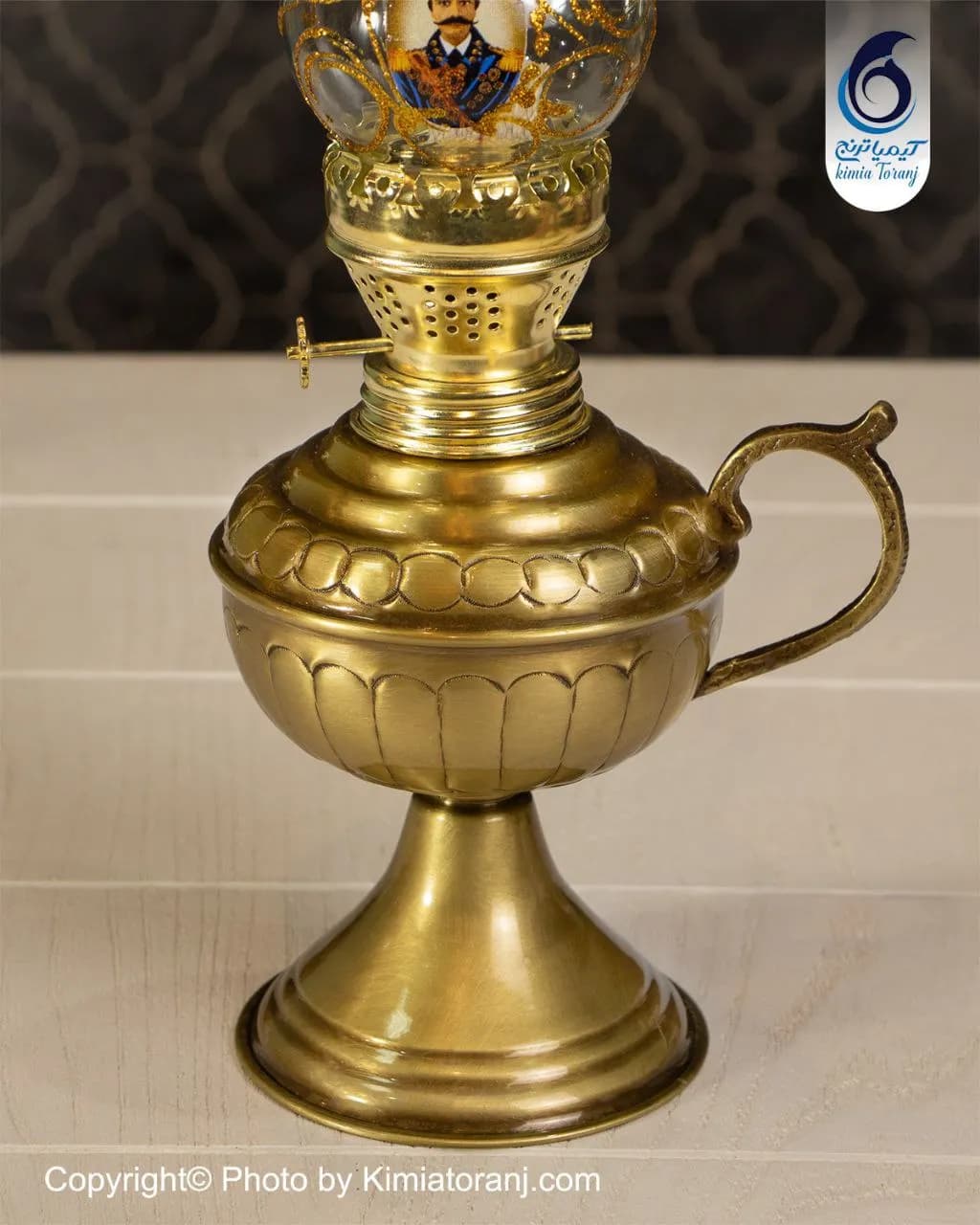چراغ متوسط خطی دسته دار برنجی - 2