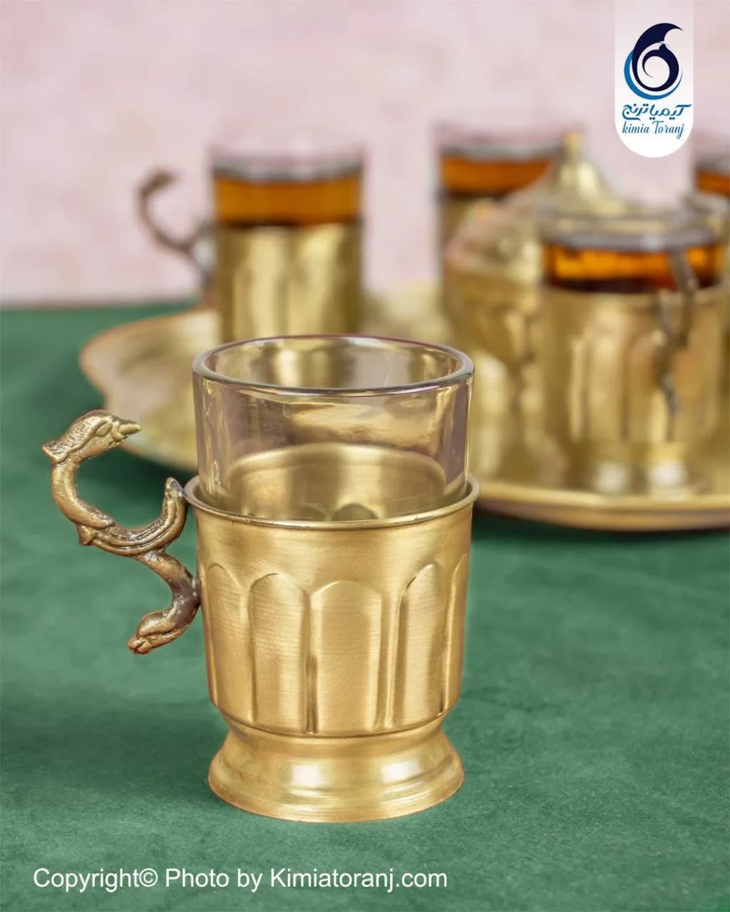 ست چایخوری ۶ نفره خطی برنجی - 2