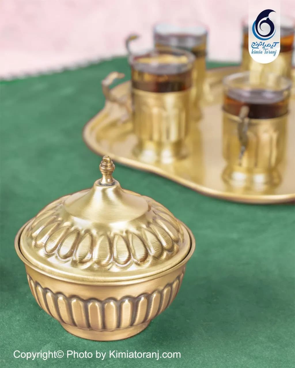 ست چایخوری ۶ نفره خطی برنجی - 4