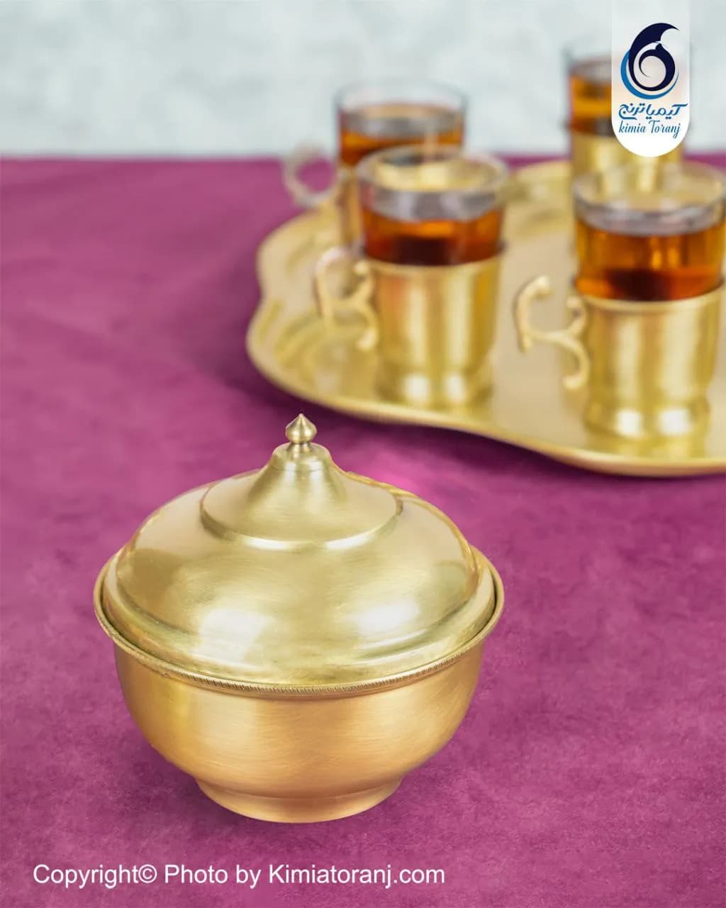 ست چایخوری ۶ نفره ساده برنجی - 3