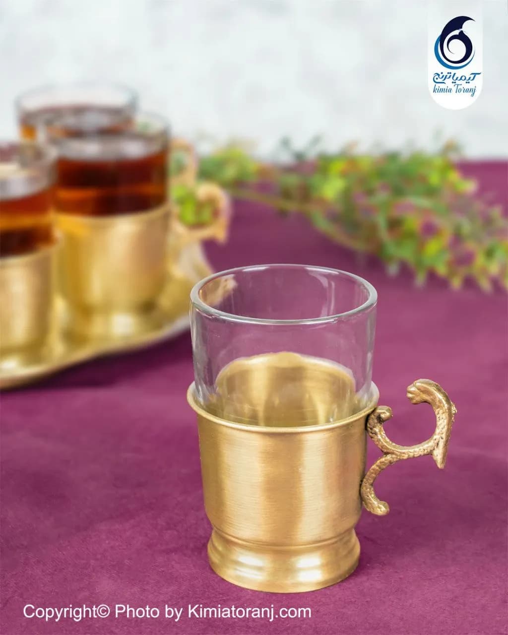 ست چایخوری ۶ نفره ساده برنجی - 4