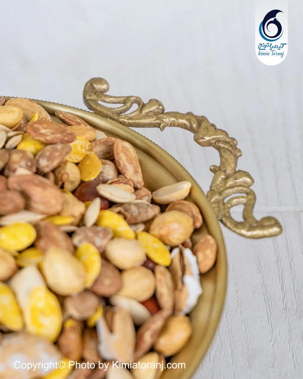آجیل خوری ساده بدون پایه دسته دار برنجی - 2