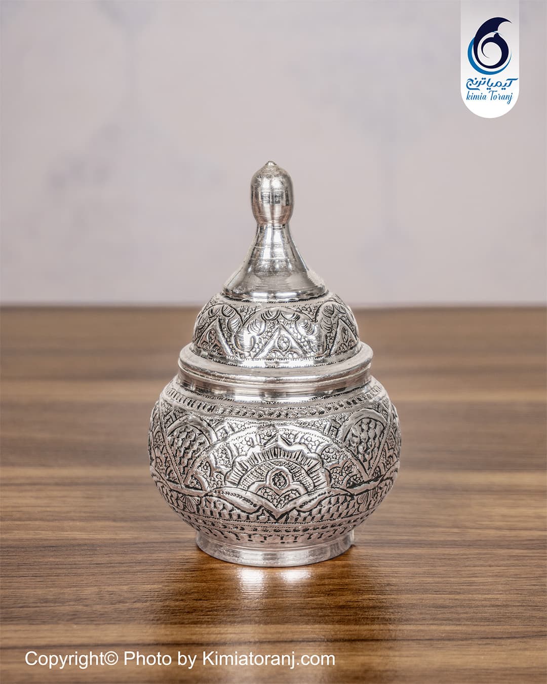 قندان نقلی شبه نقره قلم اسلیمی