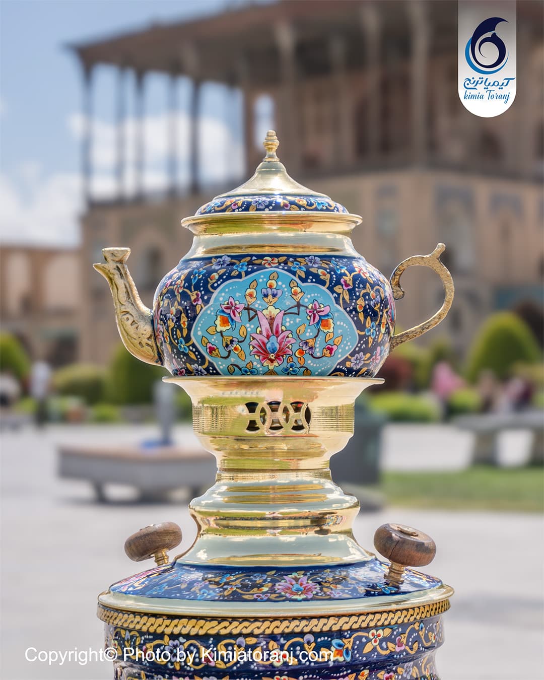 سماور دکوری 6  لیتری نقاشی پرداز عدسی دسته توری - 2