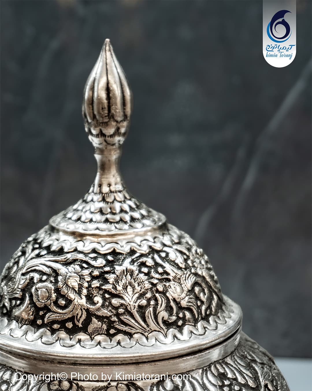 شکلاتخوری قلم زنی گل و مرغ  برجسته - 2