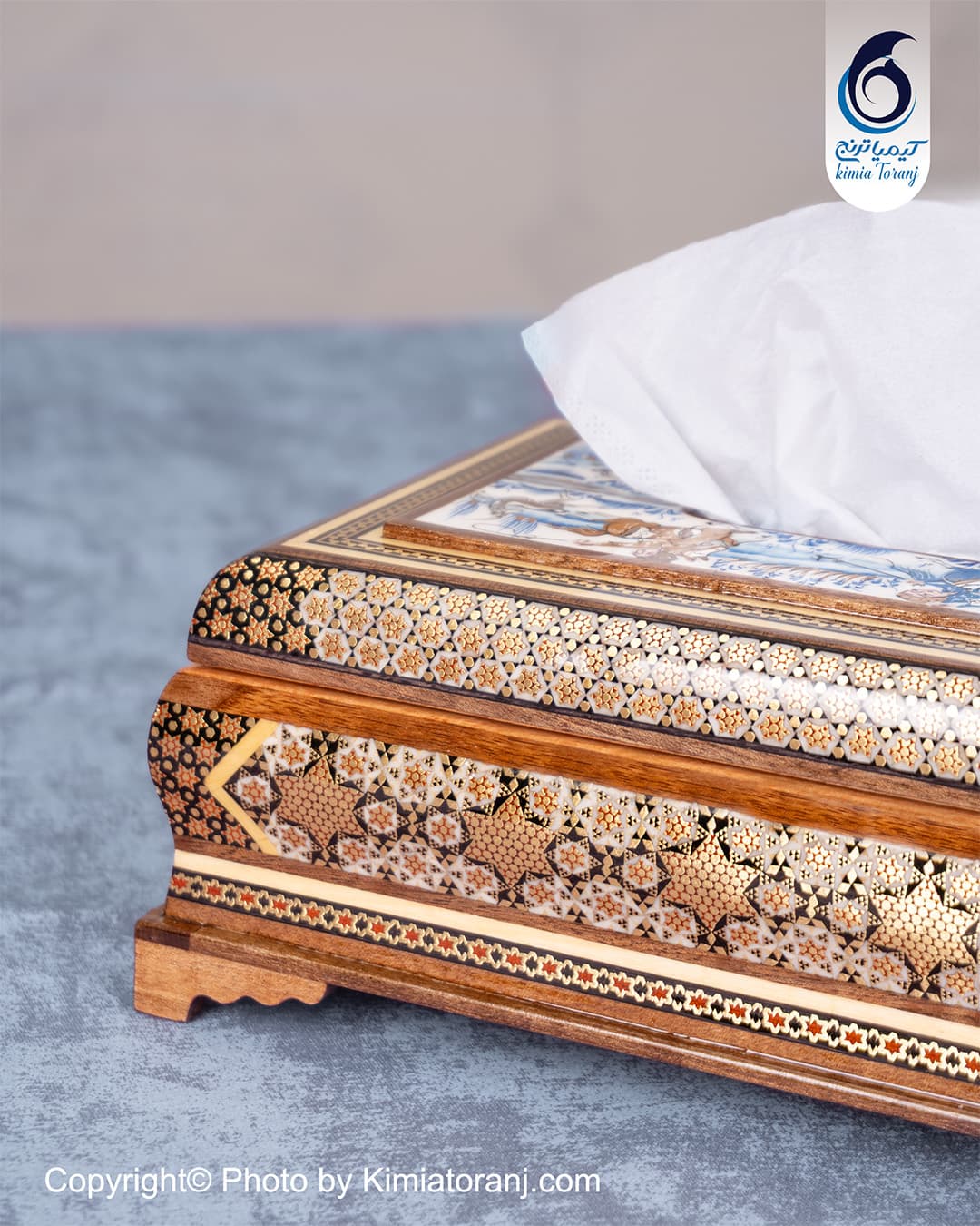 جا دستمال مینیاتور آبی - 3