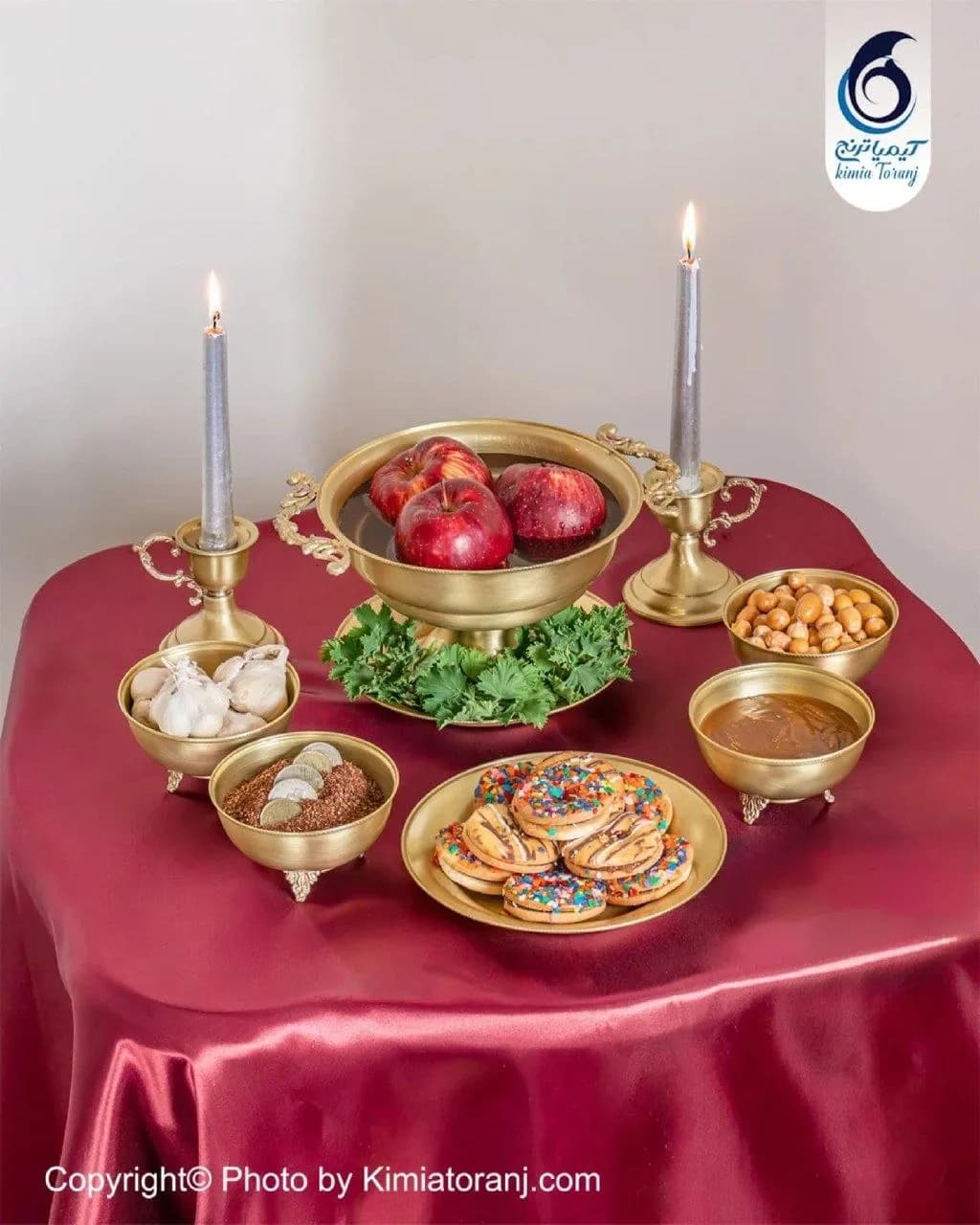 ست هفت سین ساده برنجی ضخیم