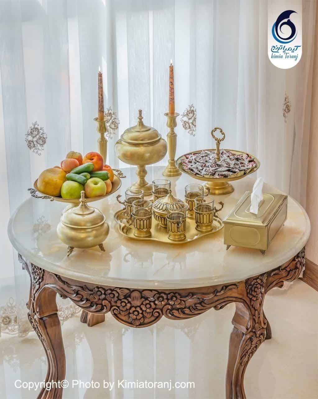 ست پذیرایی ساده برنجی ضخیم
