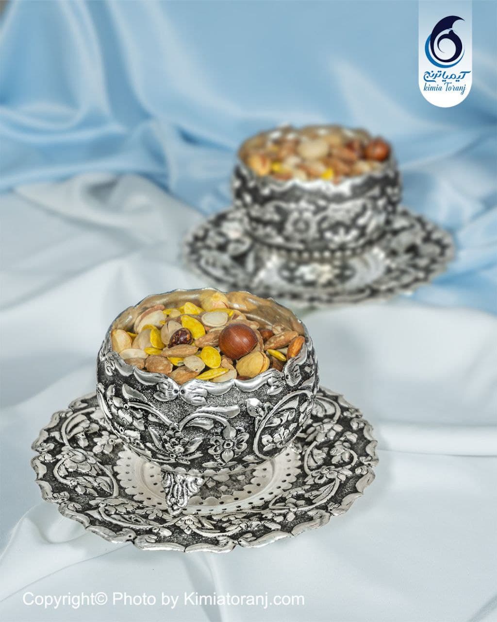 ست پذیرایی شبه نقره قلم گل برجسته - 3