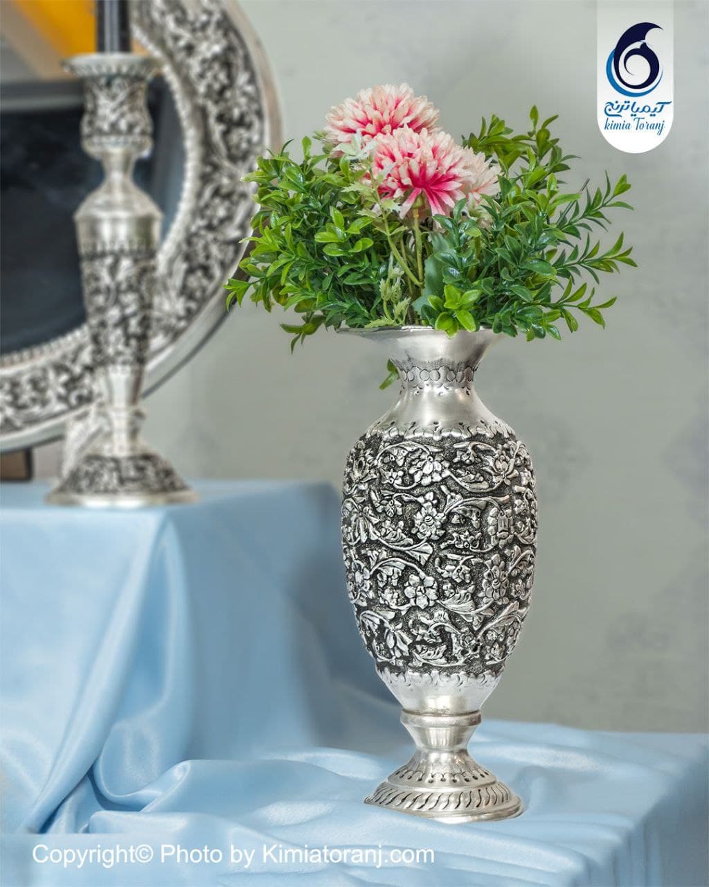 ست پذیرایی شبه نقره قلم گل برجسته - 4