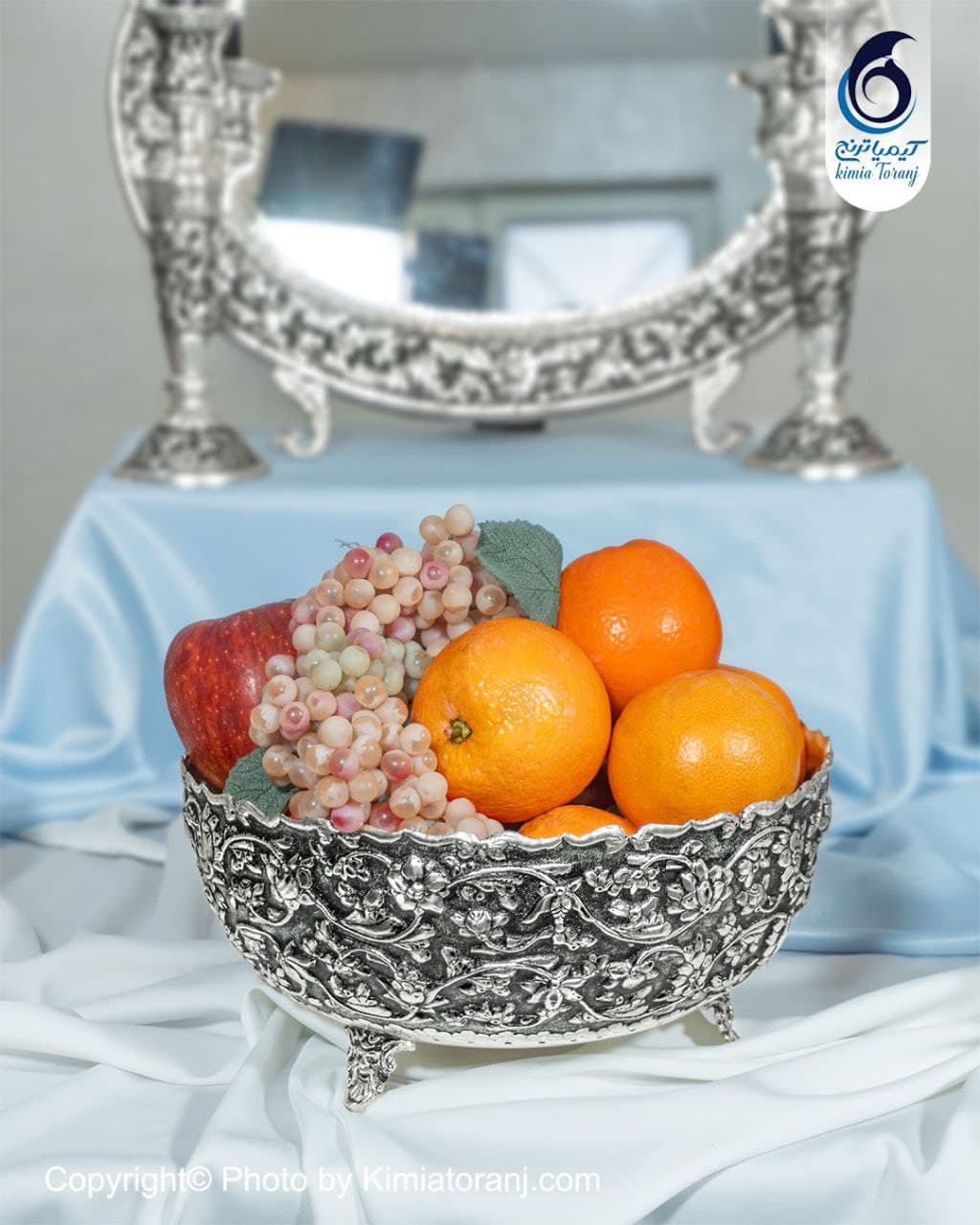 ست پذیرایی شبه نقره قلم گل برجسته - 6