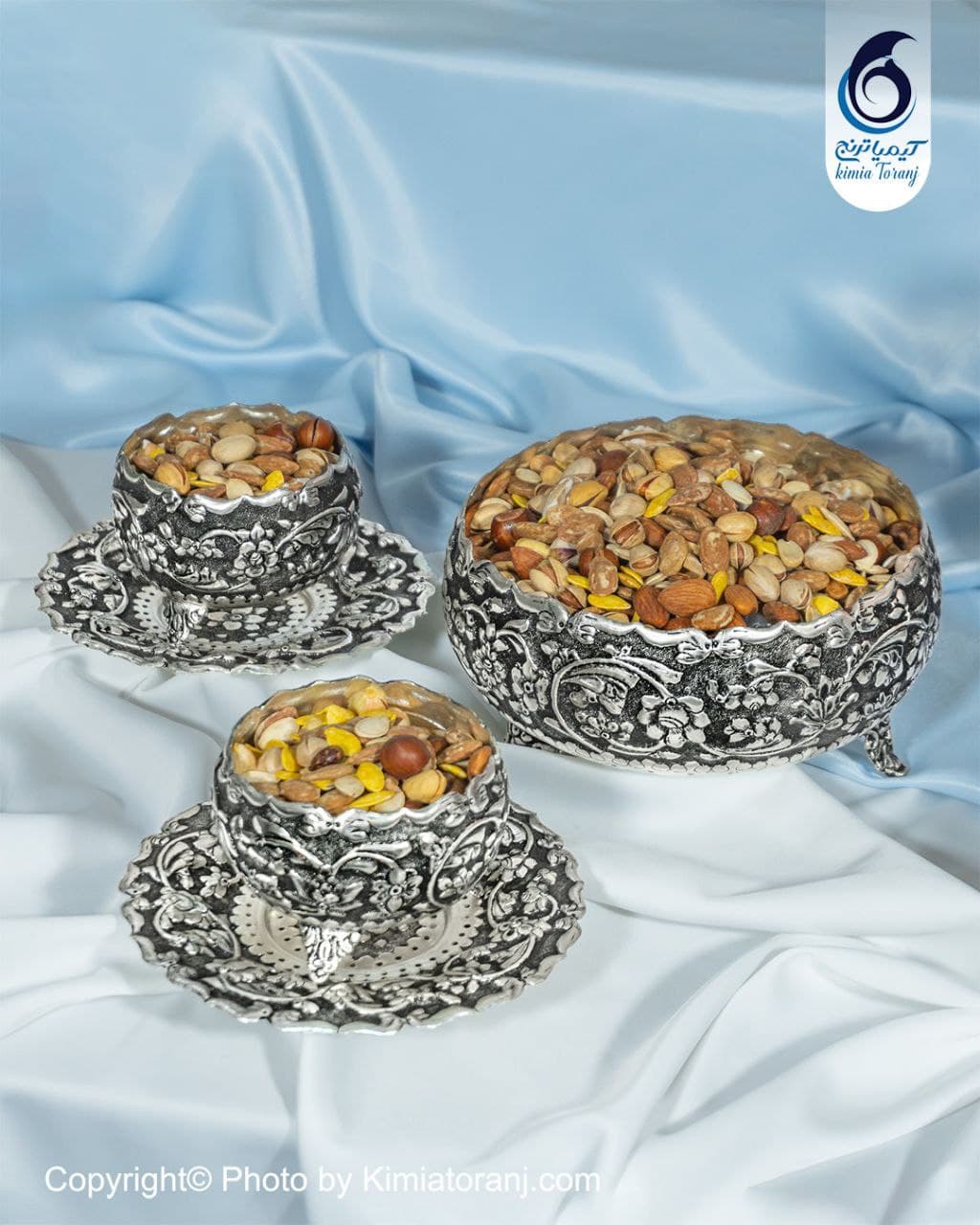 ست پذیرایی شبه نقره قلم گل برجسته - 7