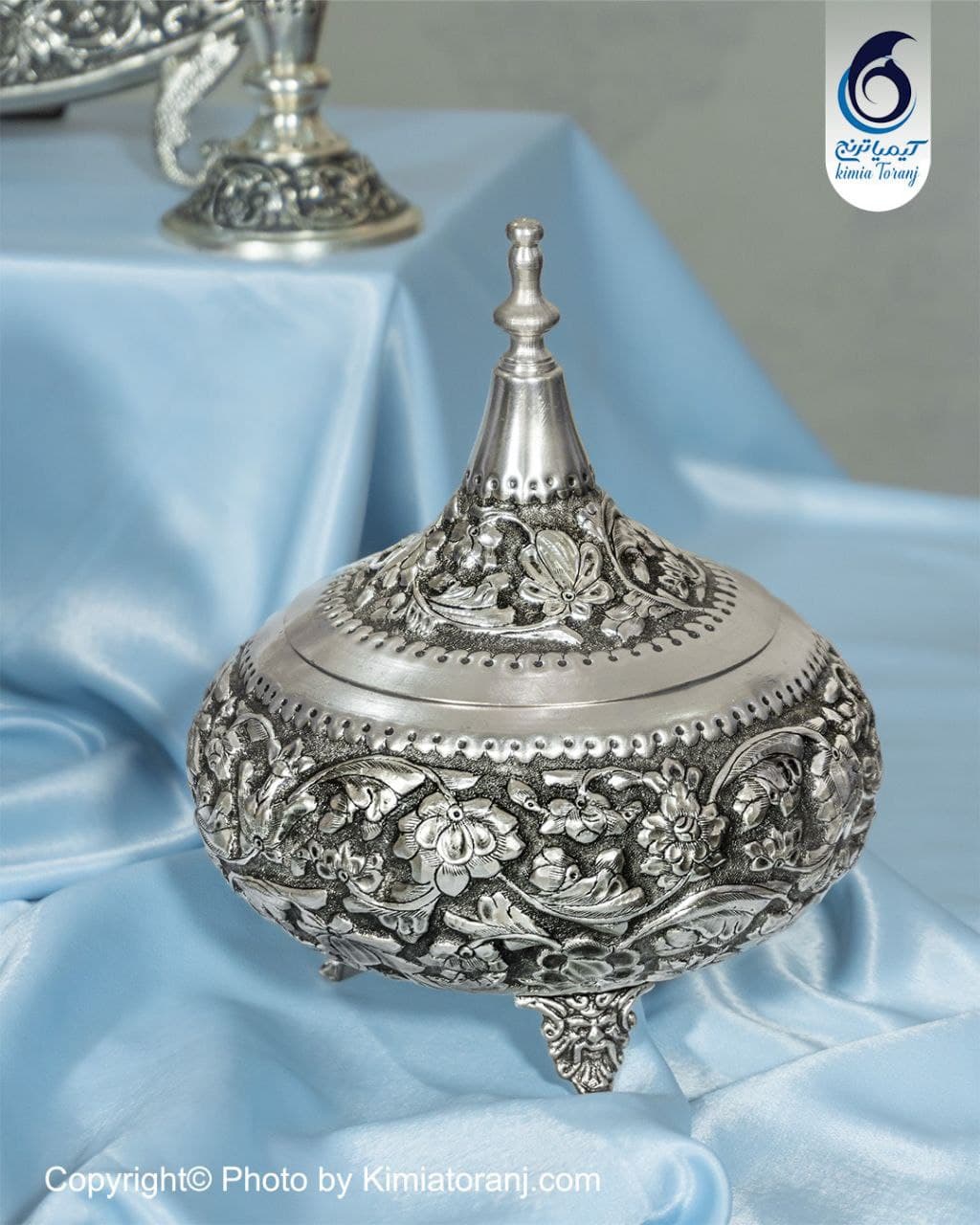 ست پذیرایی شبه نقره قلم گل برجسته - 8