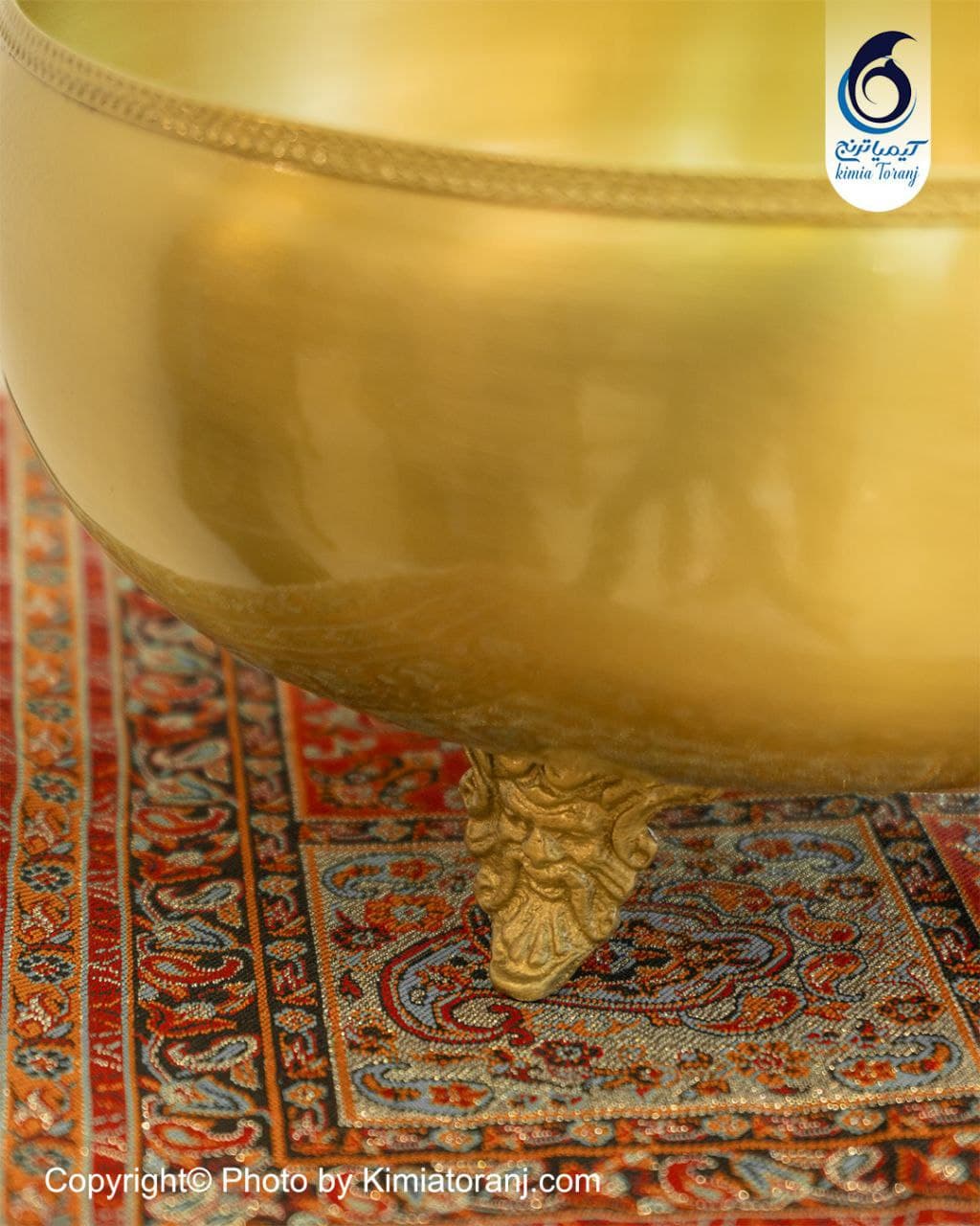 پسته خوری ساده سه پایه برنجی - 3