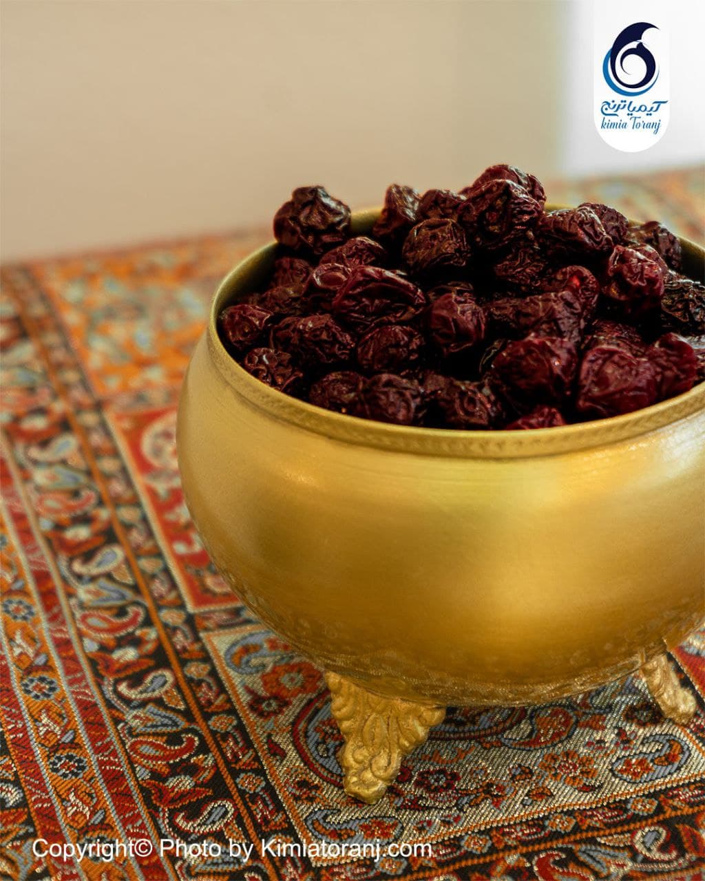 پسته خوری کوچک ساده سه پایه برنجی - 2