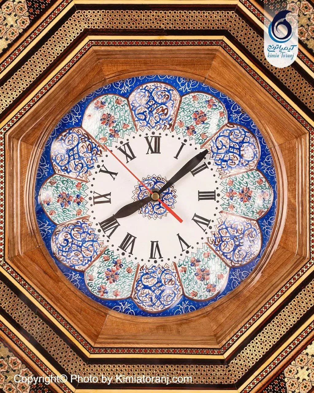 ساعت خاتم کاری هشت ضلعی با صفحه مینا - 4