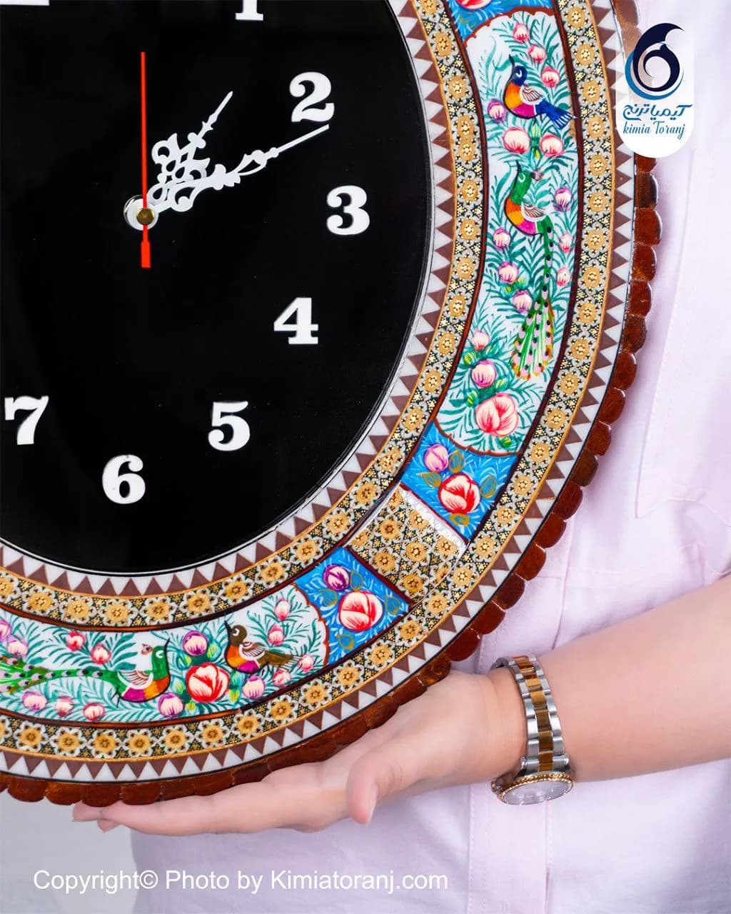 ساعت خاتم کاری و مینیاتور بیضی با صفحه ساده - 2