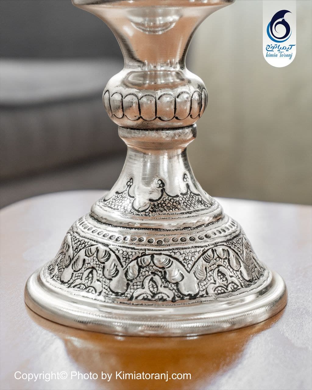 کاسه آجیل خوری شبه نقره سایز 2 تک پایه قلم اسلیمی - 3