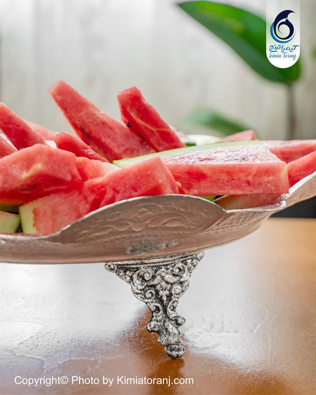 میوه خوری دالبری شبه نقره قلم اسلیمی - 2