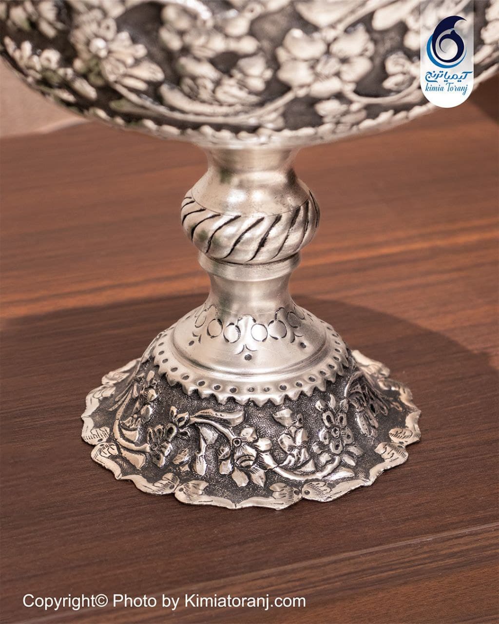 میوه خوری شبه نقره قلم گل برجسته - 3