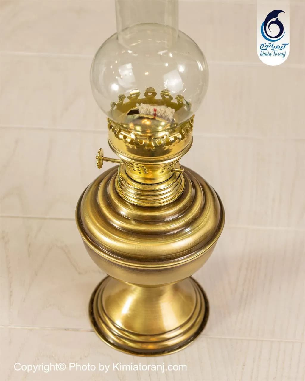 چراغ متوسط ساده برنجی - 2