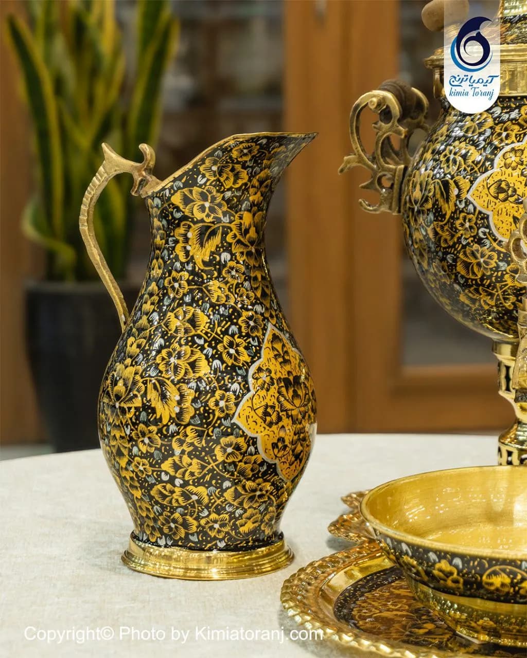 سرویس سماور زرینه 3 لیتر توپی برنجی - 3