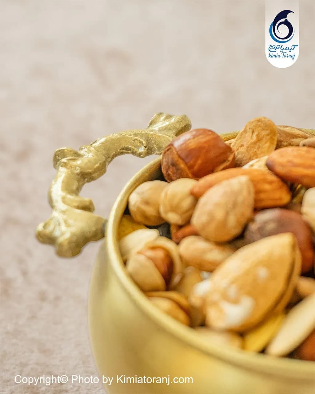 پسته خوری کوچک ساده دسته دار برنجی - 2