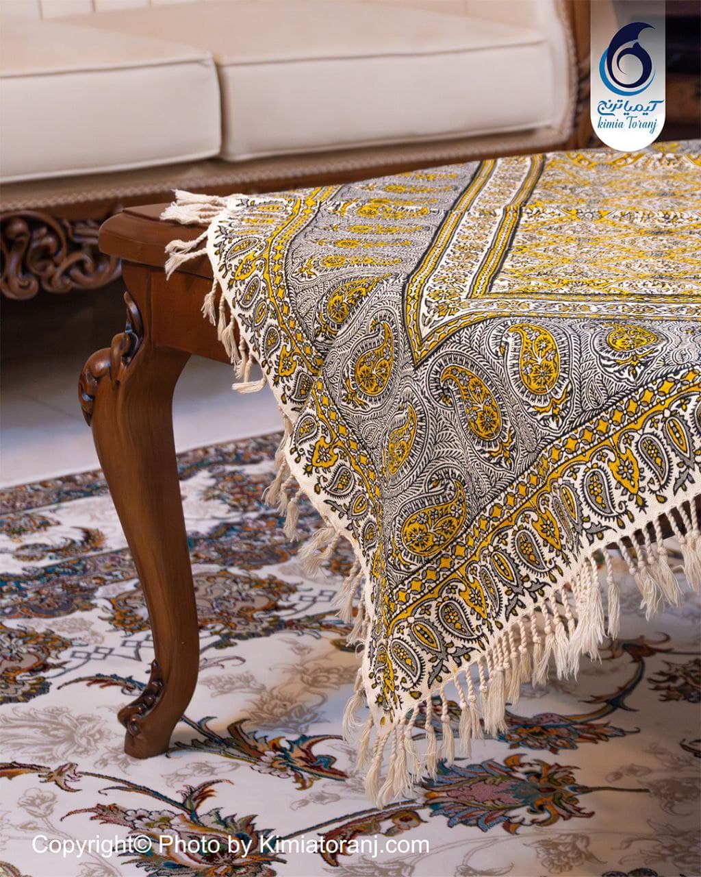 پارچه قلم کار حاشیه پهن طرح سلطنتی - 2