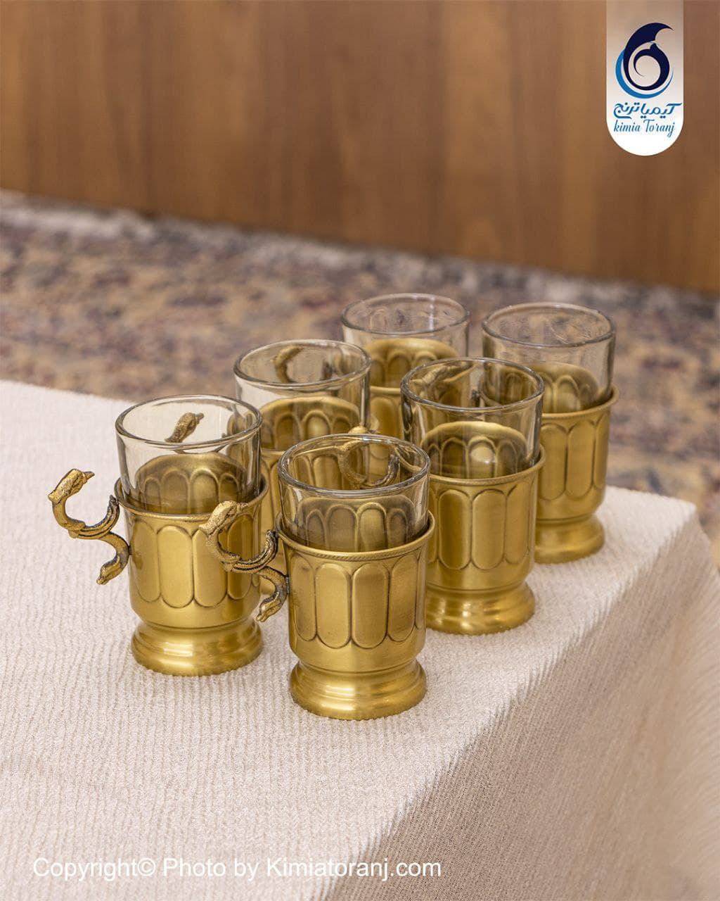 گالش استکان خطی برنجی - 2