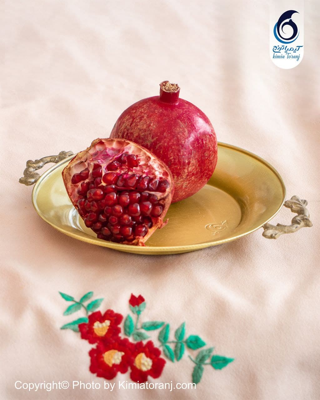 پیش دستی ساده برنجی دسته دار ضخیم