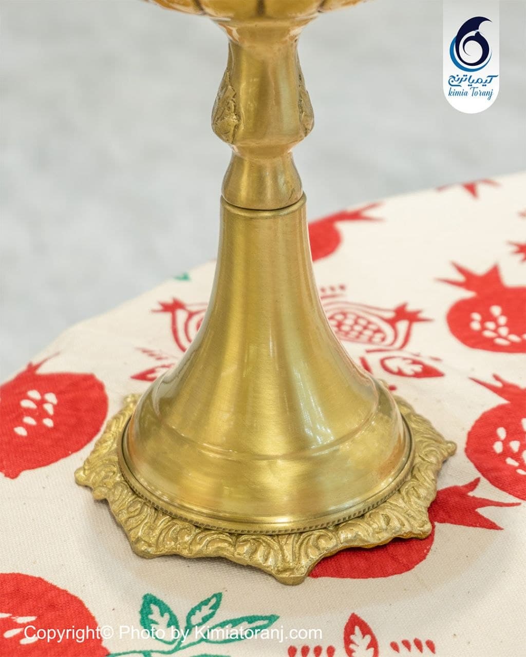 چراغ سلطنتی پایه بلند برنجی خطی - 3