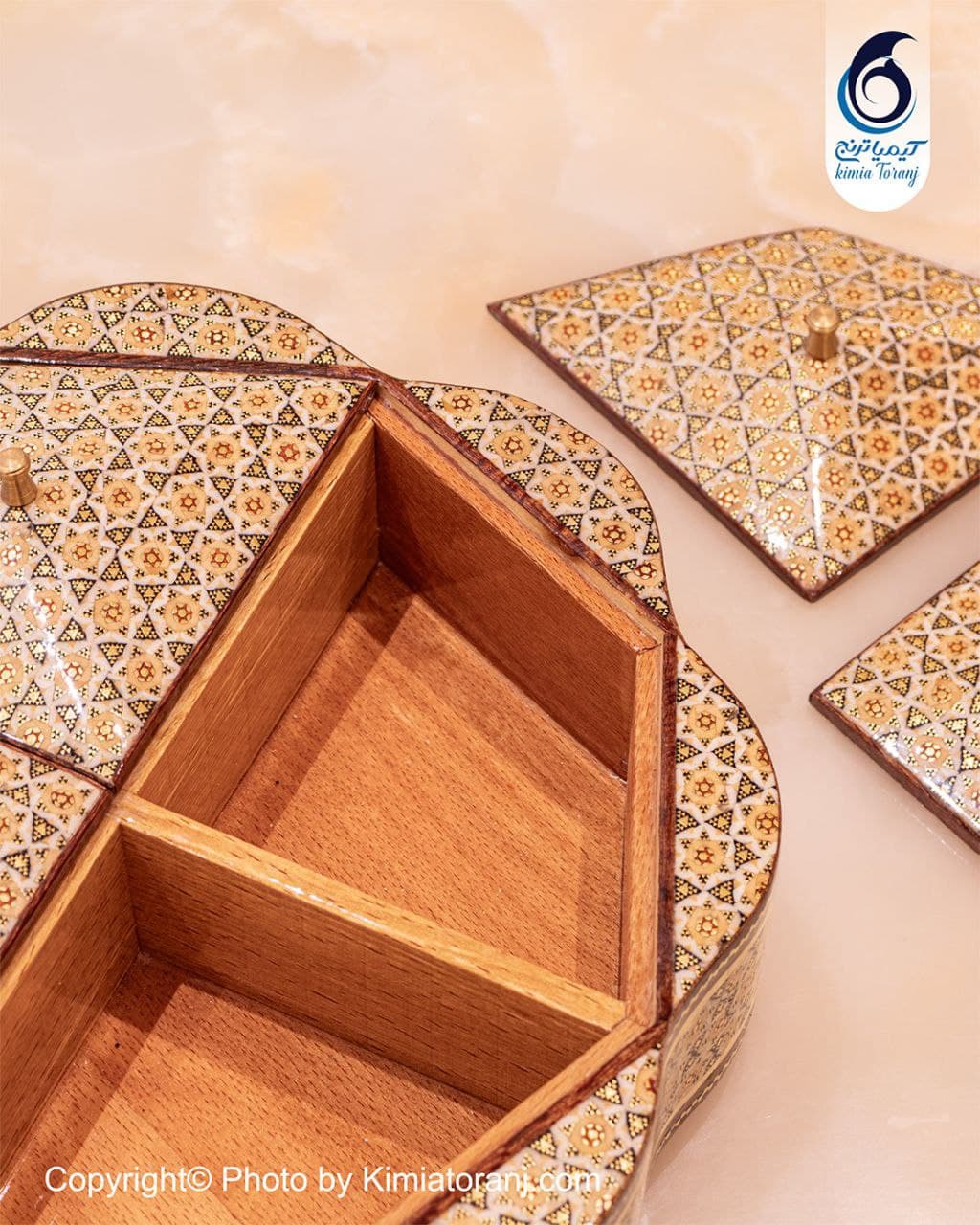 شکلات خوری چهار درب تمام خاتم - 2