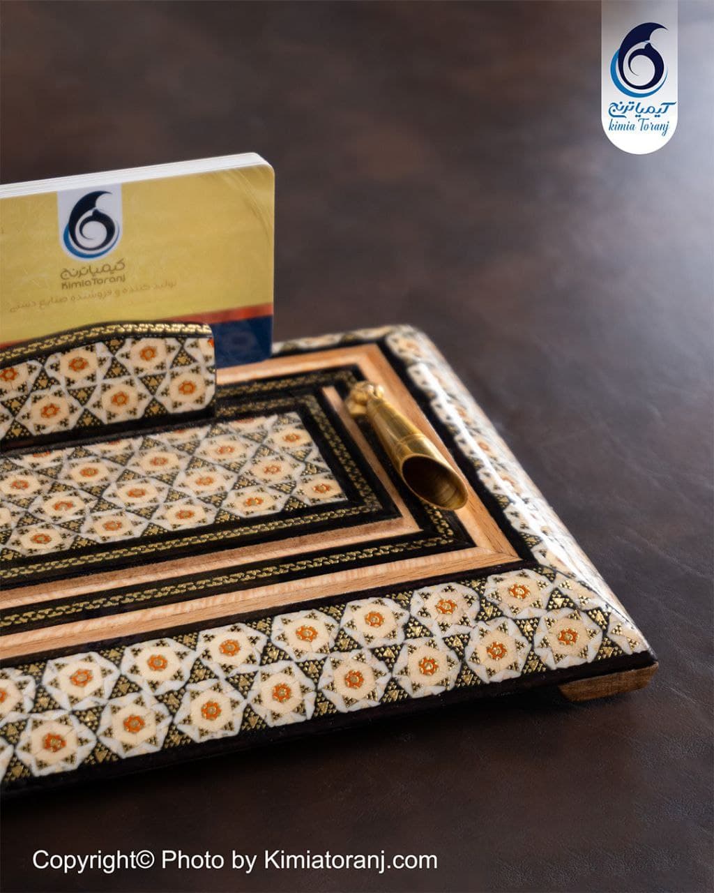 جاقلمی رومیزی بزرگ تمام خاتم - 3