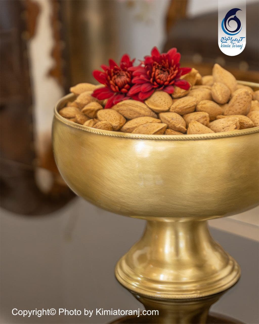 کاسه آجیل خوری تک پایه ساده برنجی - 3