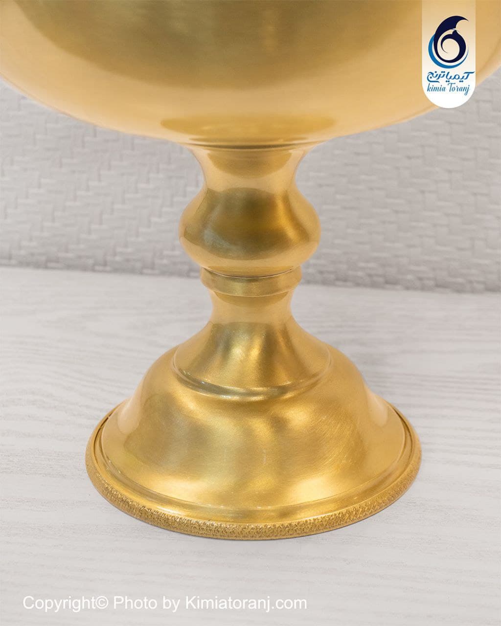 کاسه تک پایه ساده لبه زه سایز 3 برنجی ضخیم - 3