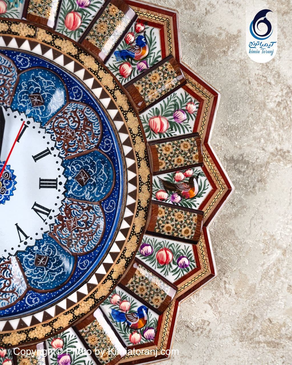 ساعت خاتم کاری و مینیاتور خورشیدی با صفحه مینا - 2
