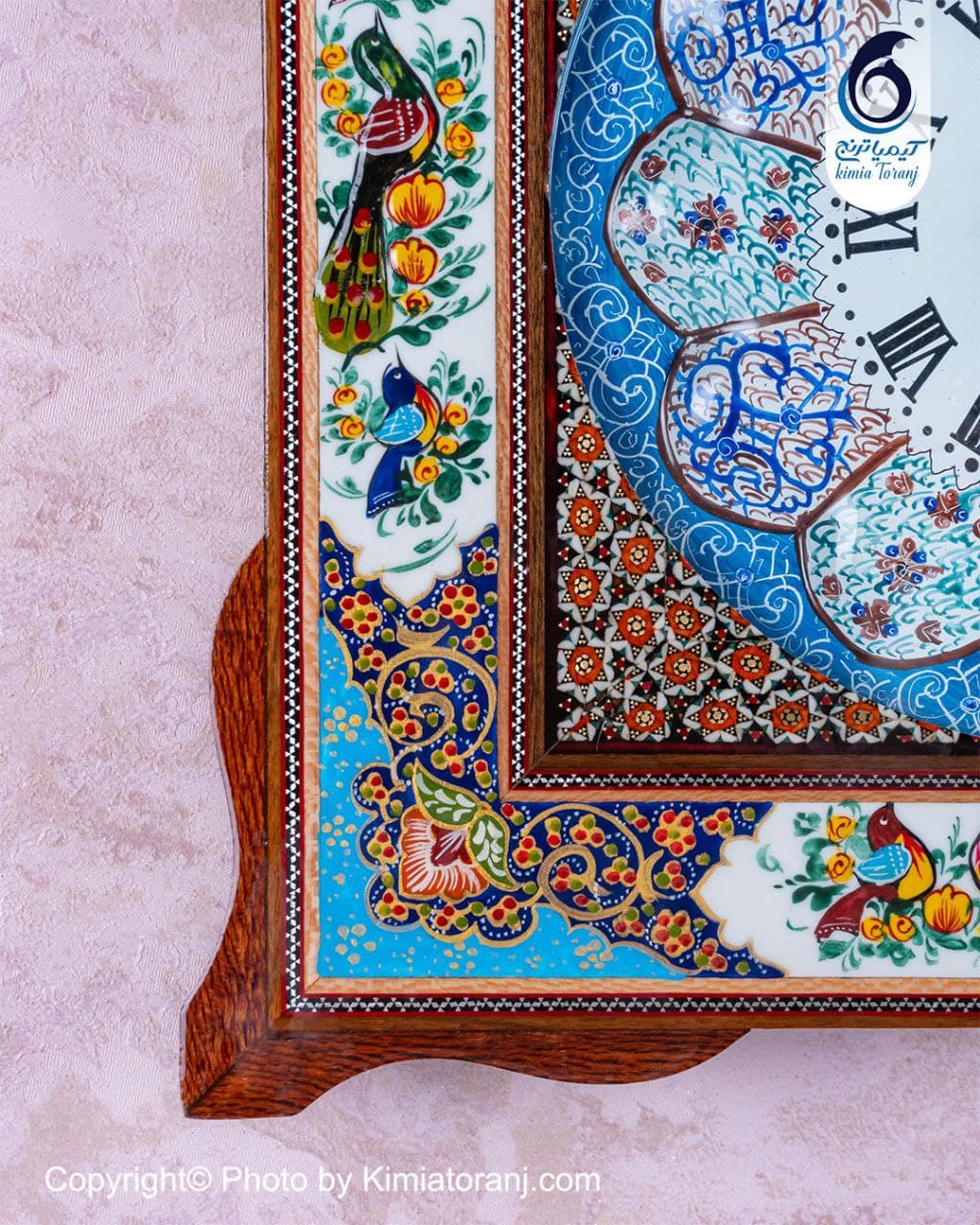 ساعت خاتم کاری و مینیاتور چهارگوش با صفحه مینا - 2